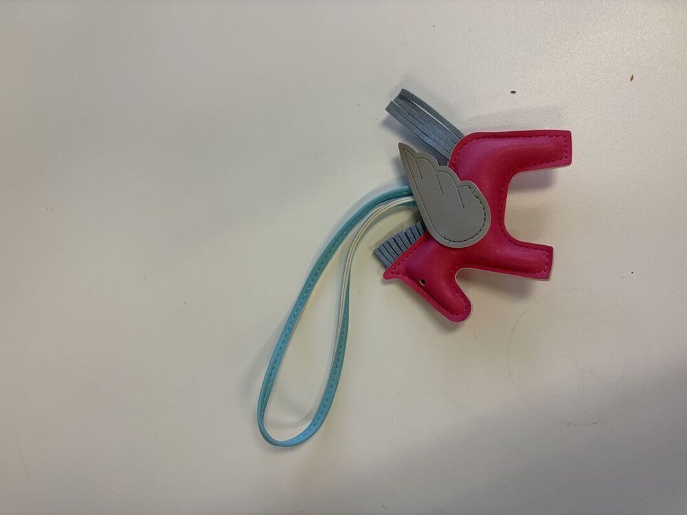 Pink Pegasus Leather Horse Bag Charm